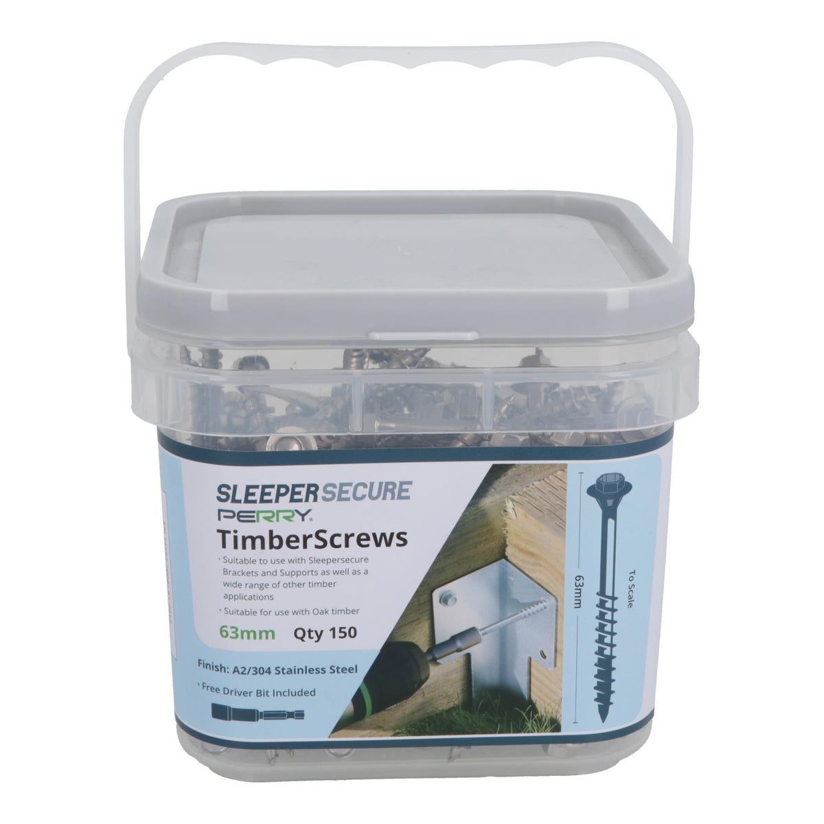 63mm Timber Wood Screws For Railway Sleepers Hex Head Stainless Steel 150pc