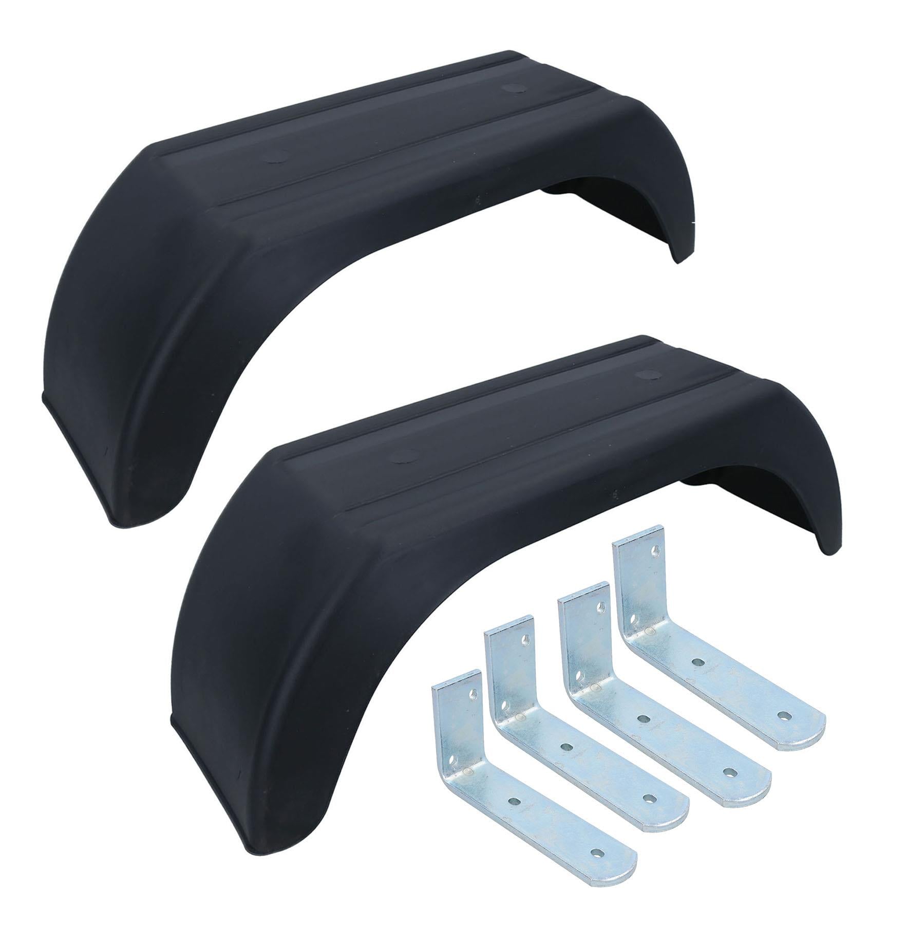 10" Plastic Mudguards Fender (Pair) Flush Fit & 4 SMALL Brackets