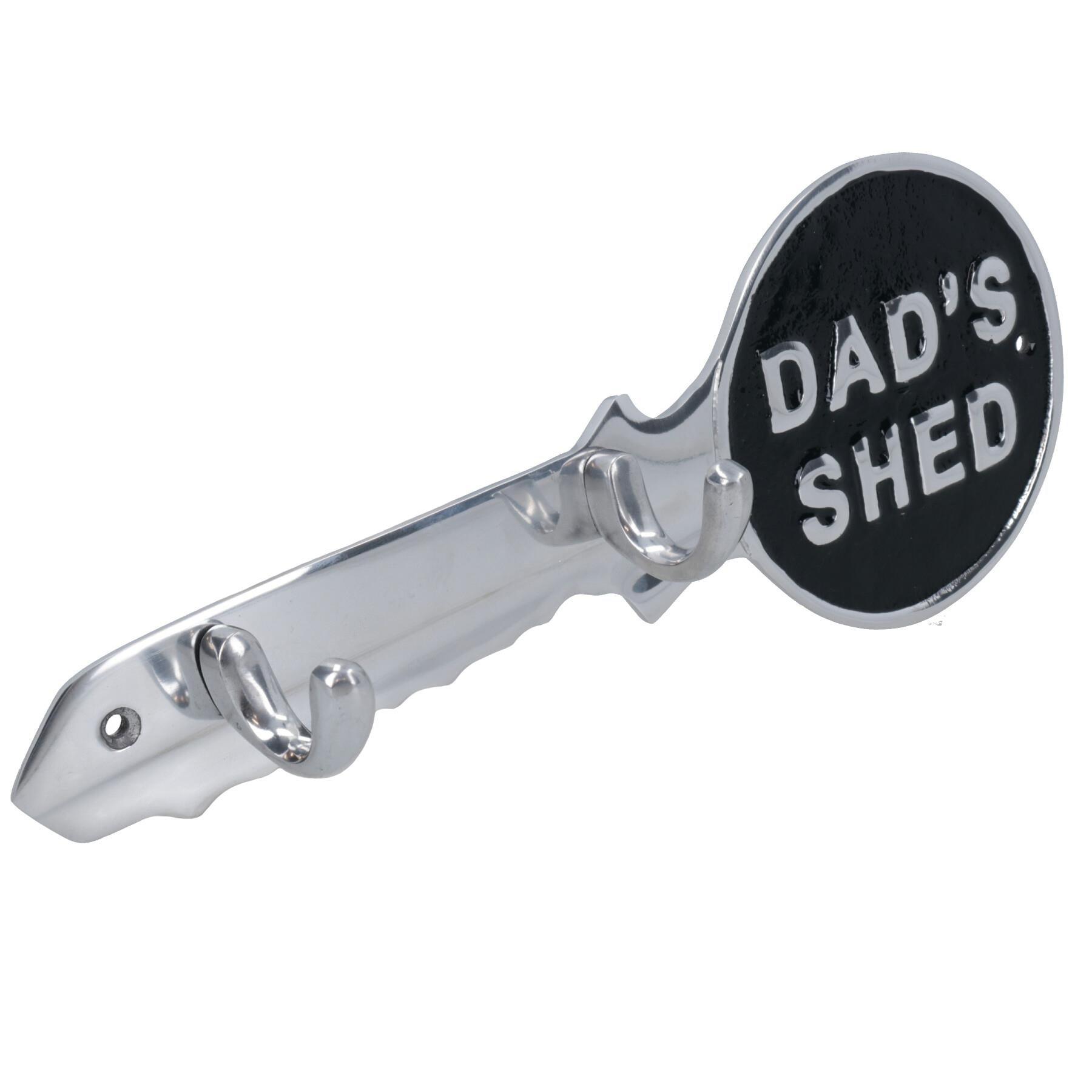 Dads Shed Coat Jacket Key Hanger / Rack 2 Hooks / Pegs Wall Hall House Garage