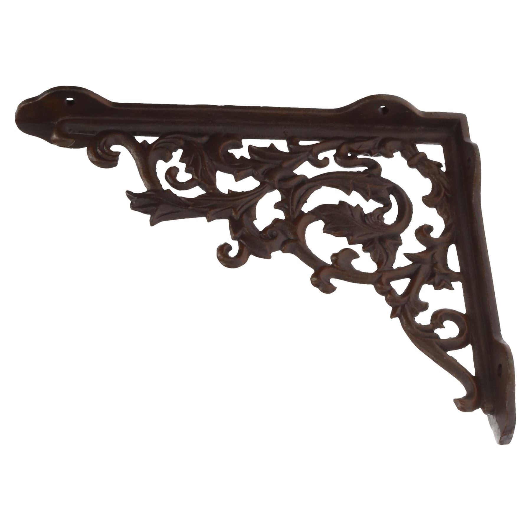 Supports d'angle Support d'étagère Feuille Feuilles Motif de volutes Décoration Marron Paire