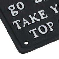 Take Your Top Off Bottle Opener Beer Cast Iron Sign Gift Garage Door Shed Bar