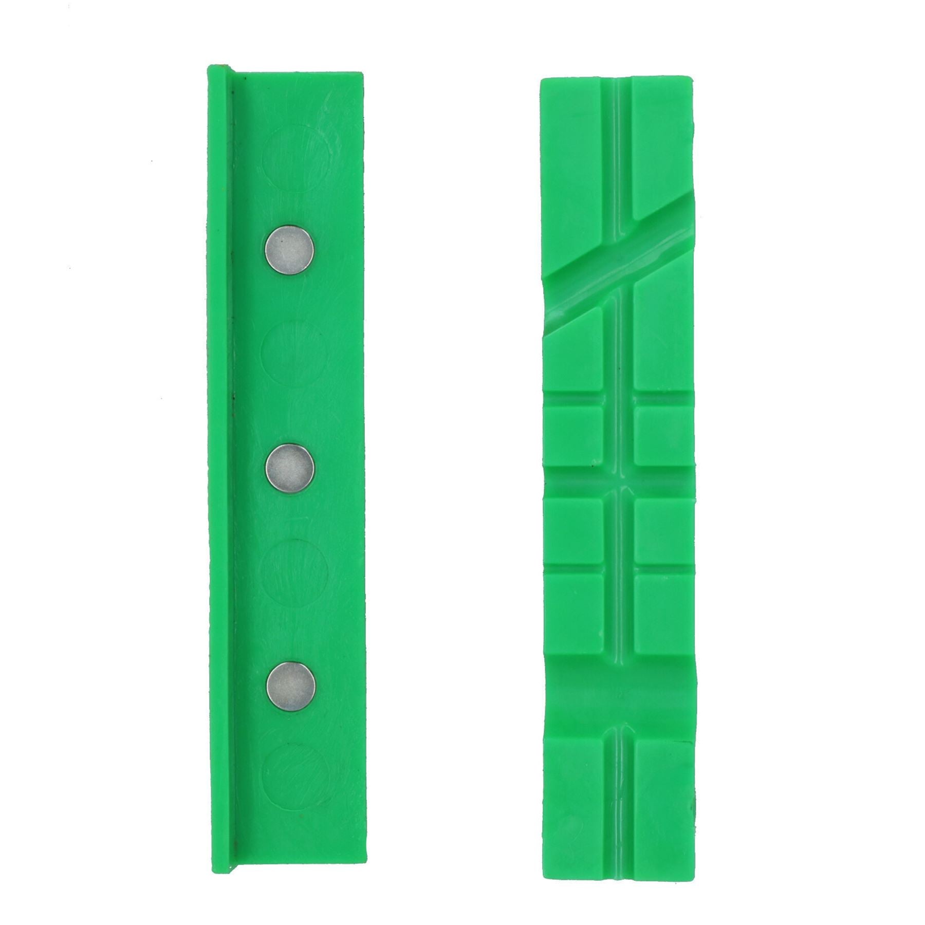 6" Magnetic Multi Grove Soft face Jaws Pads for Bench Vice Non marking Green