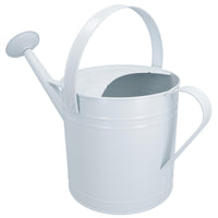 7L Watering Can White Steel Metal Water Greenhouse Garden Plants Home