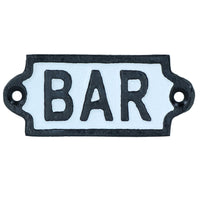 Bar Cast Iron Sign Plaque Door Wall House Gate Post Hotel Restaurant Pub Home