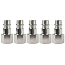 5PK Euro Airline Hose Fitting Connector Quick Release 1/4" BSP Female Thread