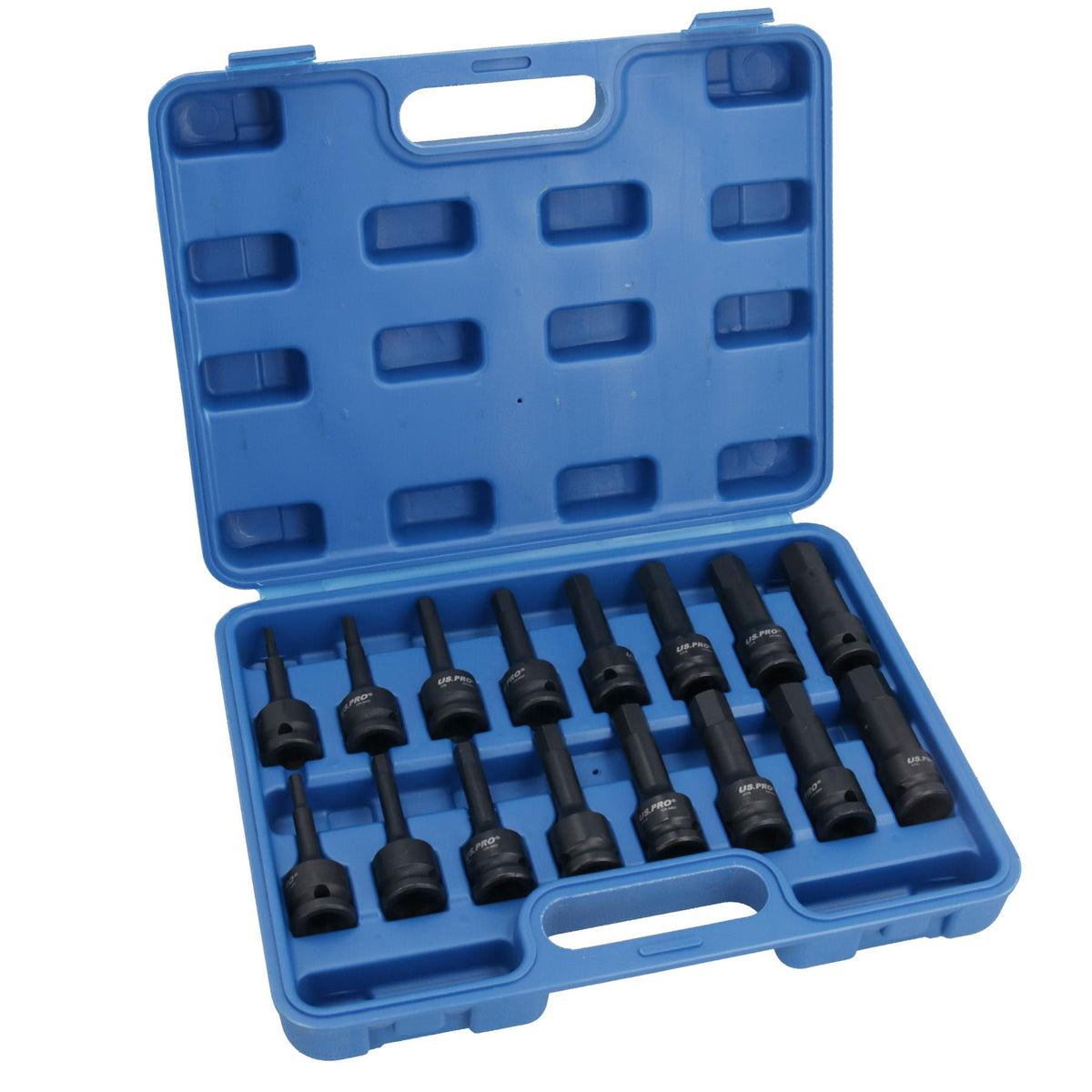 Metric 1/2in Drive Deep Impacted Hex Allen Key Bit Sockets 4mm – 19mm 16pc