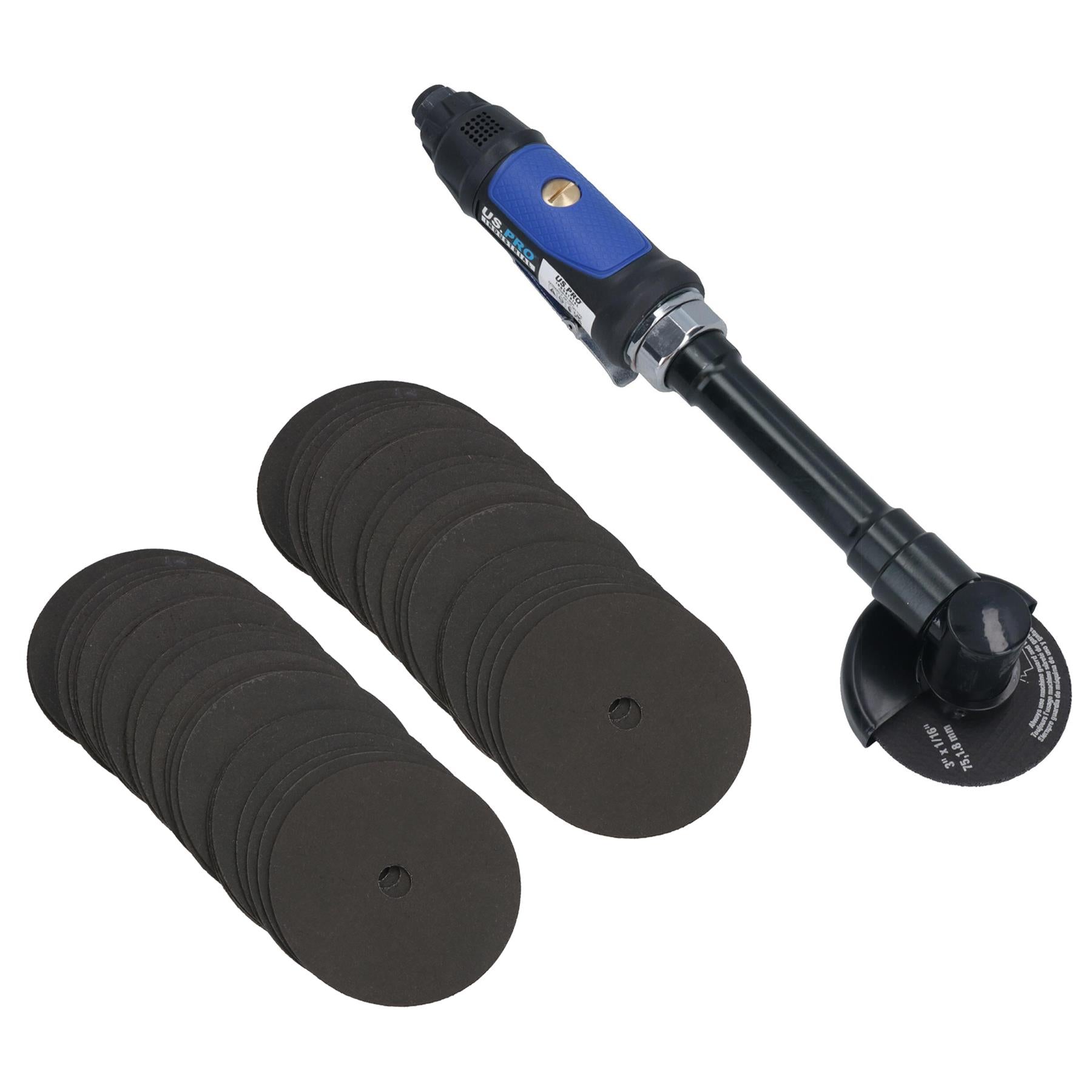 3in Extended Air Cut Off Cutting Tool Saw Cutter Long Reach 6in Shaft 18000 rpm With Discs