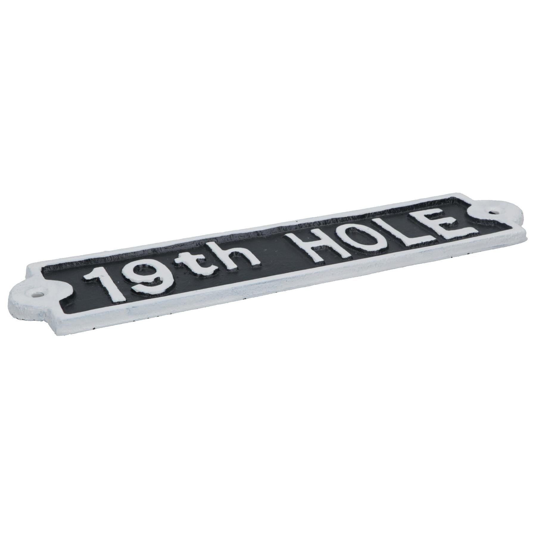 19th Hole Cast Iron Sign Plaque Wall Door Fence Post House Garden Yard Bar Pub