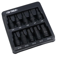 30" Breaker Power Bar &  10pc Impact Hex Bit Socket Set 1/2'' Drive 4 -19mm