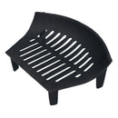 Grille de foyer de 12 po pour bûches de charbon en fonte de cheminée de 14 po, panier avant ouvert noir