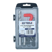 1/2” x 26 BSC Thread Repair Cutter Kit Helicoil Set for Damaged Threads 14pc