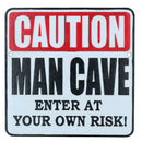 Plaque en fonte avec inscription « Attention Man Cave » pour mur, clôture, porte, atelier, garage