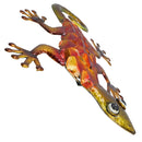 Metallic Orange Gecko Garden/Home Wall Art Ornament Gift With Hanging Hook