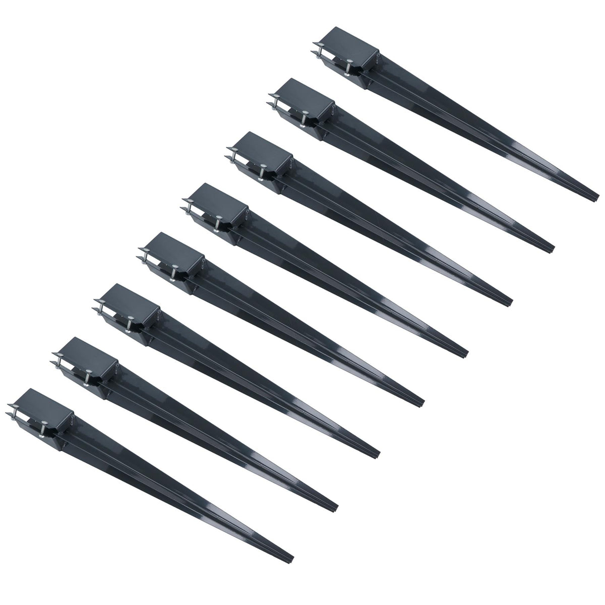 Fence Post Holder Support Drive In Spike Grey 75mm x 75mm x 750mm