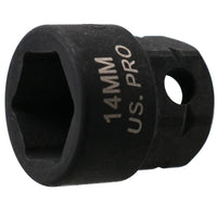 14mm Metric Stubby 3/8" Drive Shallow Impact Socket Hex Shank 25mm Depth