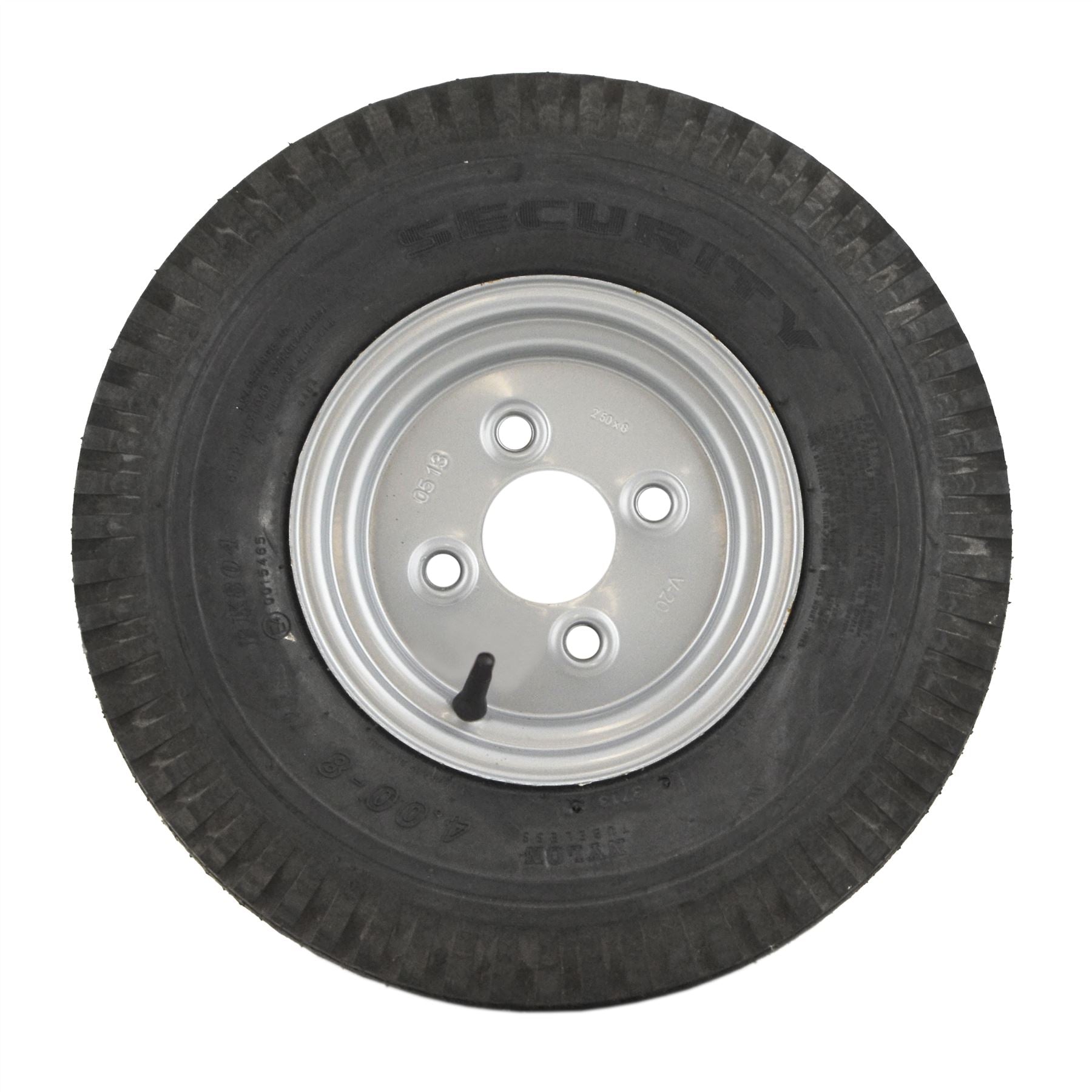4.00 x 8 100mm PCD 6 PLY Trailer Tyre Wheel Rim 4 Stud Tubeless 70N TRSP22