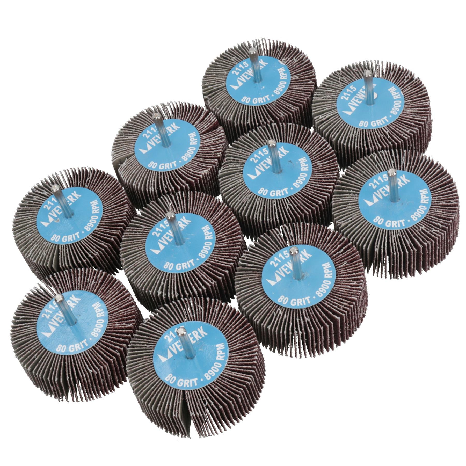 80 Grit 80mm Flap Wheel Disc Abrasive Sanding Pads For Drills Grinders 6mm Shank
