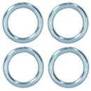 10mm x 50mm Steel Round O Rings Welded Zinc Plated 4 Pack DK35