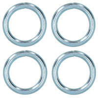 10mm x 50mm Steel Round O Rings Welded Zinc Plated 4 Pack DK35