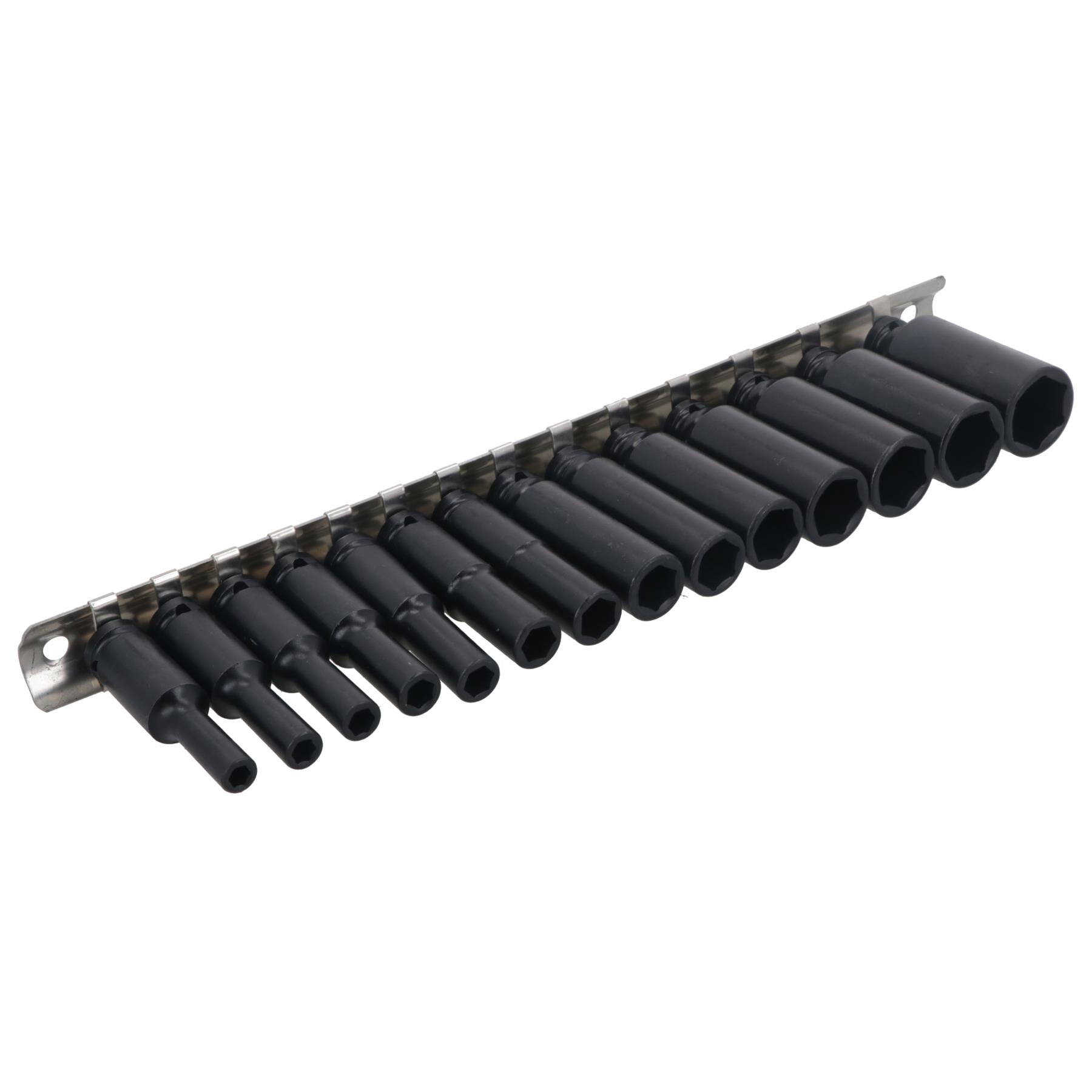 1/4" Drive Deep Metric Impact Sockets 6 Sided 14pc 4mm - 15mm U S Pro Tools