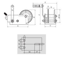 Trailer Winch for Car Transporters and Boat Trailers Heavy Duty 2 SPEED TR115