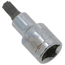 T45 Male Torx Bit Star Socket 1/2" Drive Standard Internal Chrome Vanadium Steel
