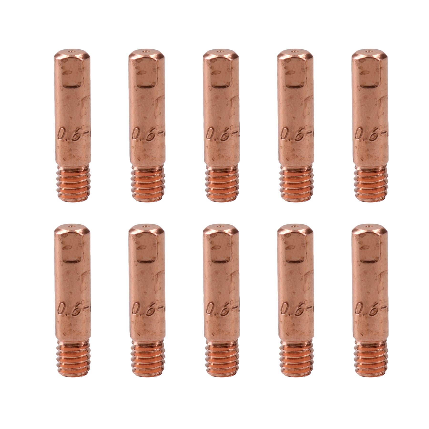 0.6mm Mig Welding Welder Round Contact Tips for MB15 Euro Torches 10pk