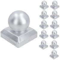 Metal Fence Post Caps Round / Ball 100mm x 100mm Protector Cover Silver