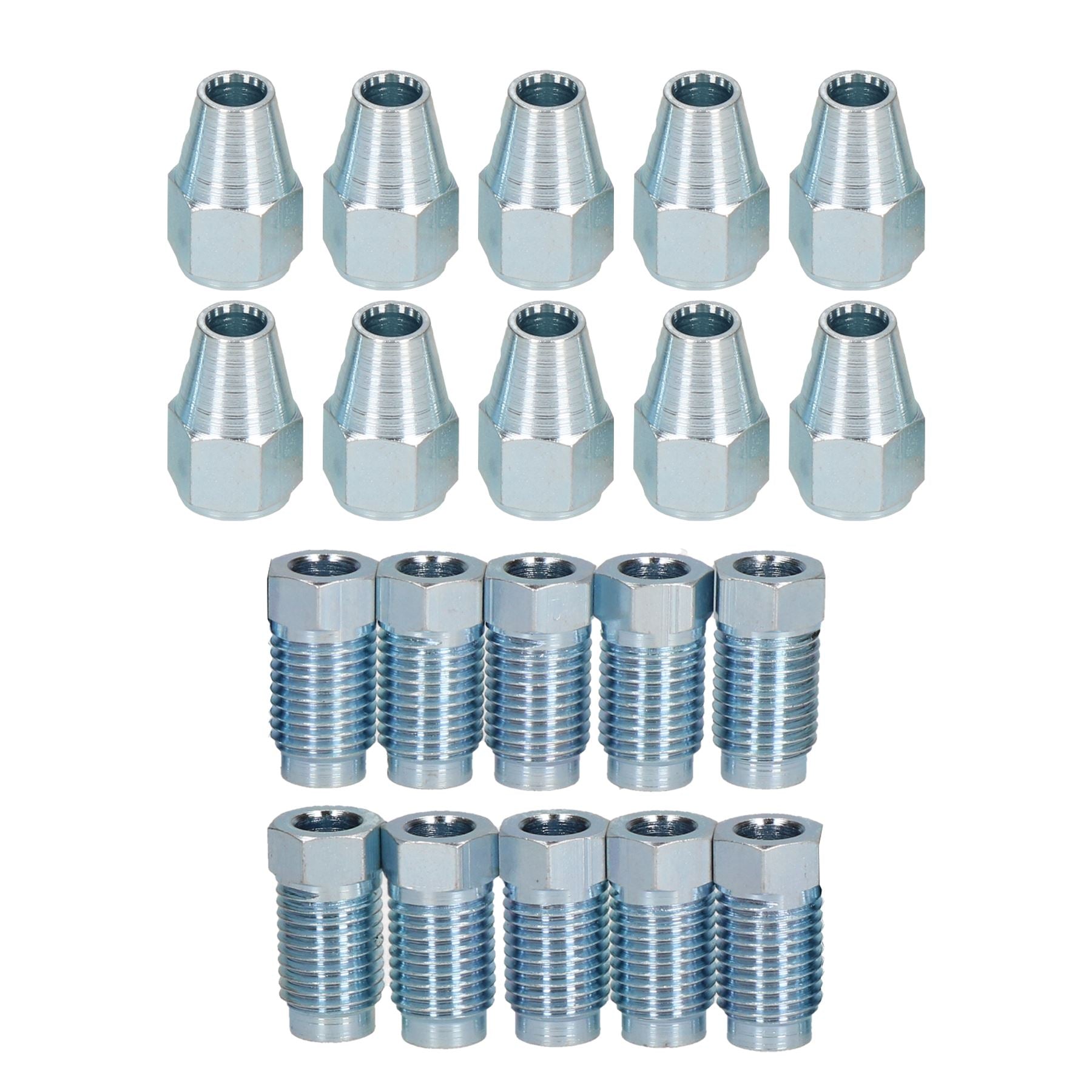 7/16 Zoll x 20 UNF Bremsleitungsverschraubungen aus Stahl, männlich und weiblich, für 1/4 Zoll Rohr, 20er-Pack