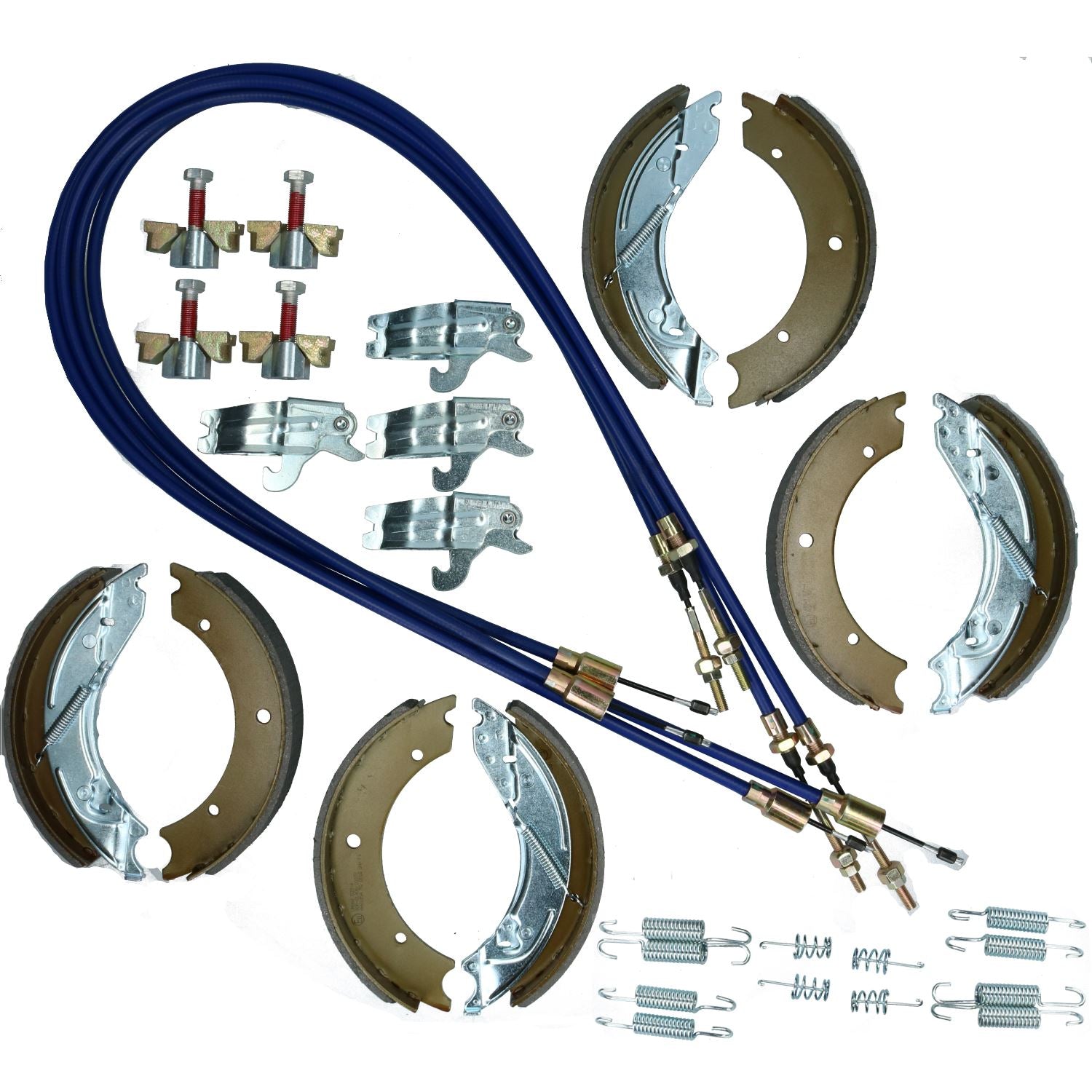 Bremsbacken und Kabel, komplettes Set für Ifor Williams Autotransportanhänger CT177, 3500 kg