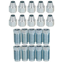 Lange 1/2" x 20 UNF männliche + weibliche Stahl-Bremsleitungsverschraubungen für 5/16"-Rohre, 20 Stück