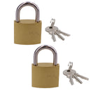 Heavy Duty 38mm Iron Brass Coated Padlock Security Lock Secure 3 Keys