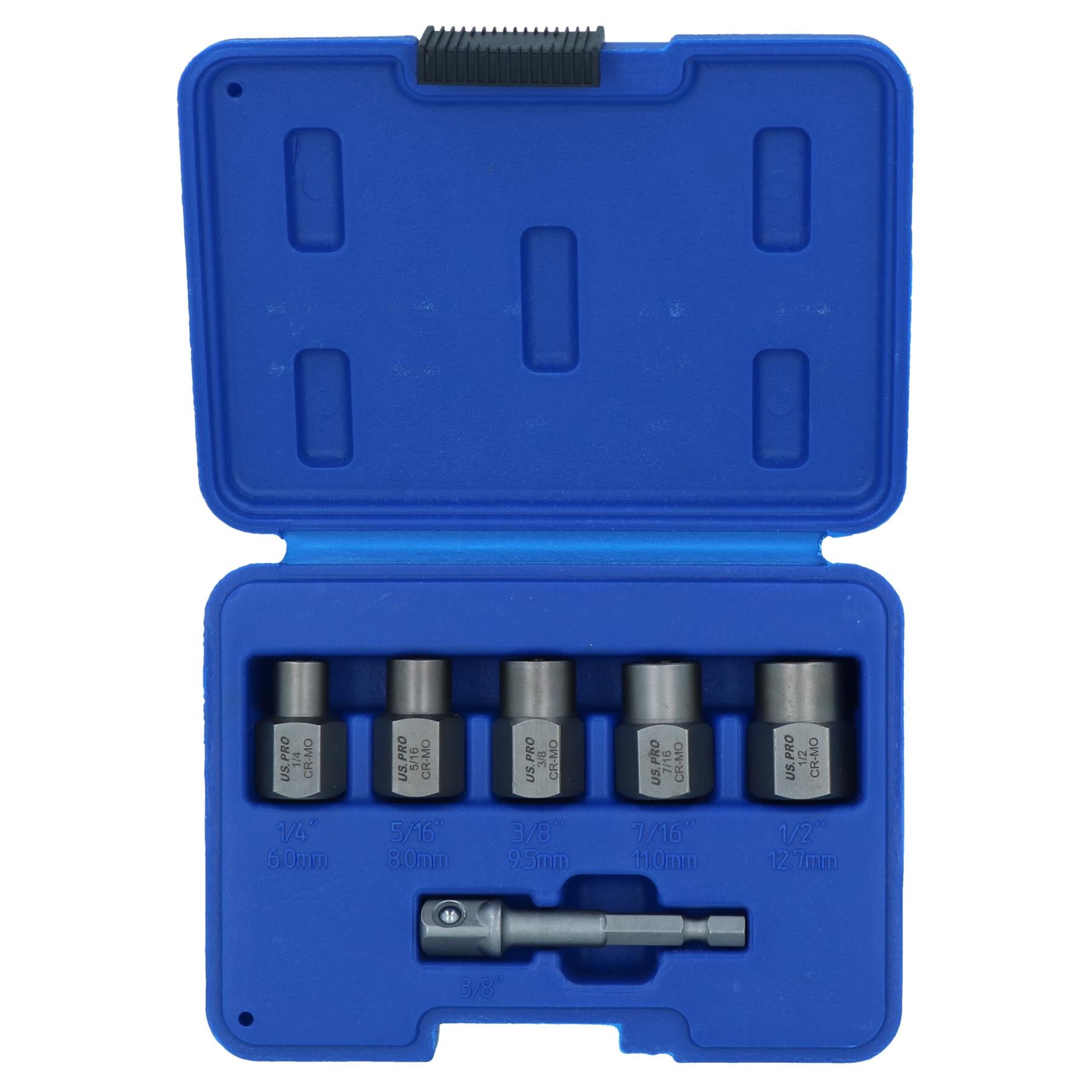 Lot de 6 extracteurs de boulons de 3/8" pour perceuse ou entraînement, écrous de roue de 6 à 12,7 mm