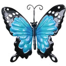 Small 3D Blue Metal  Butterfly Garden/Home Wall Art Ornament 7x12x14cm