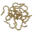 Shouldered Screw Hooks Fasteners Hanger Brass Plated 8mm Dia 16mm Length