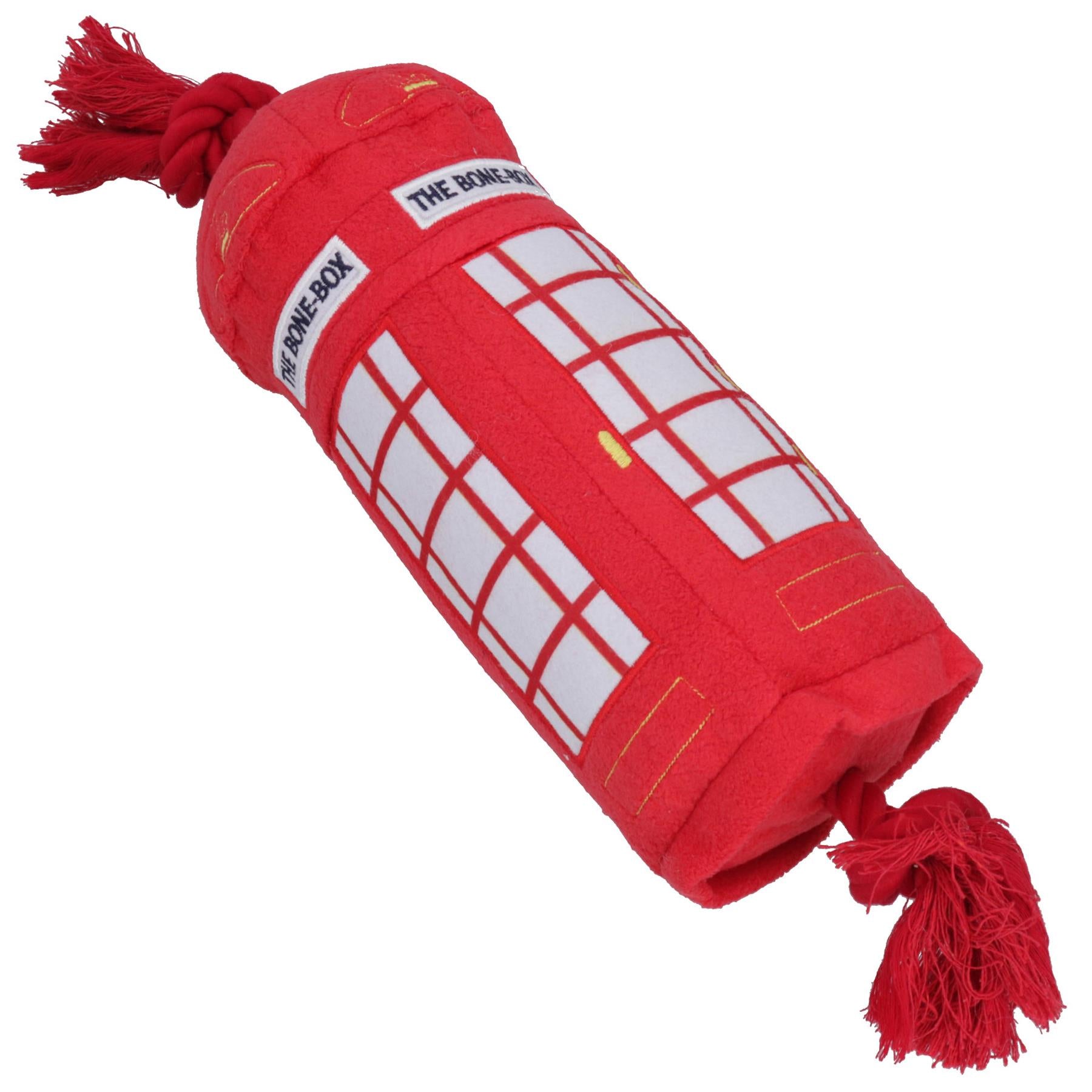 Plush London Telephone Box Dog Toy Dog Puppy Play Toy With Squeak Gift 16x21cm