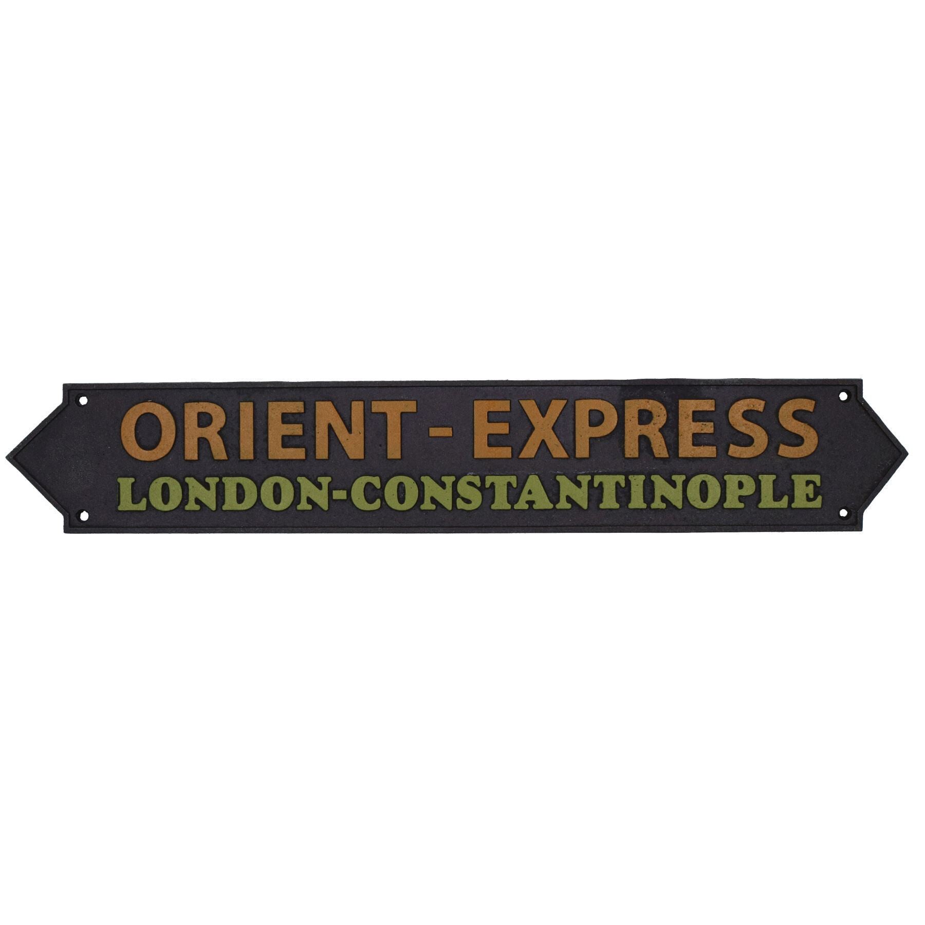 Orient Express Sign Plaque Train Railway Wall Station Gate Fence Post Garage