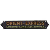 Orient Express Sign Plaque Train Railway Wall Station Gate Fence Post Garage