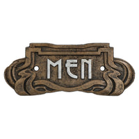 Plaque en fonte Art Nouveau pour toilettes pour hommes, porte murale, café, boutique, pub, hôtel, bar