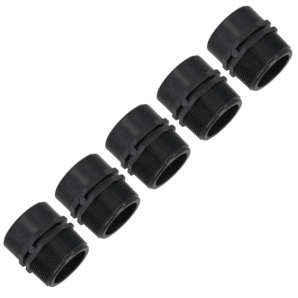 Polypropylene PP Threaded Reducing Socket Male – Female 2in – 1-1/2in BSP