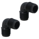 Polypropylene PP 1/2in BSP Male x Male Threaded 90° Elbow Connector