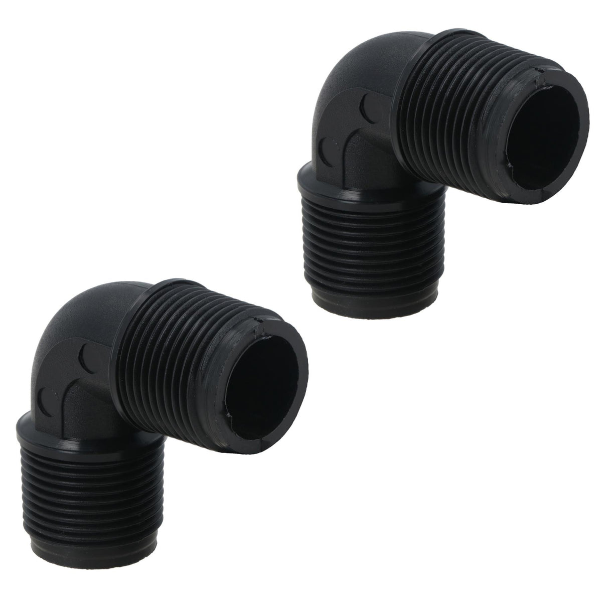 Polypropylene PP 1/2in BSP Male x Male Threaded 90° Elbow Connector