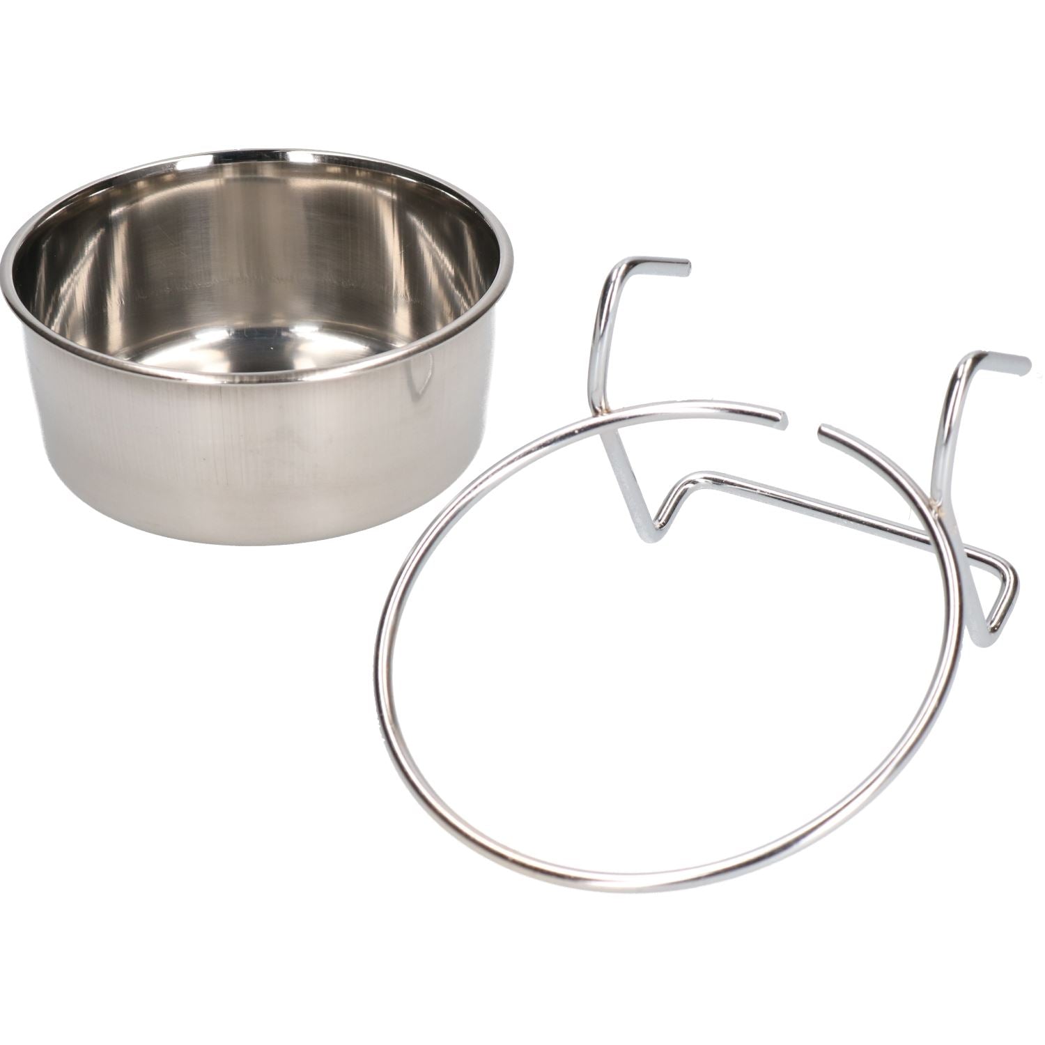 250ML Stainless Steel Small Animals, Dogs, Birds Coop Cup With Hook Holder