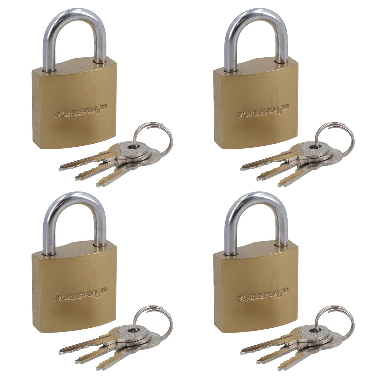 32mm Iron Padlock Security Lock Brass Finish with Hardened Steel Shackle