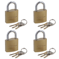 32mm Iron Padlock Security Lock Brass Finish with Hardened Steel Shackle