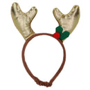 Dog  Dog Humorous Novelty Christmas Gold Antler Headband Small Xmas Gift