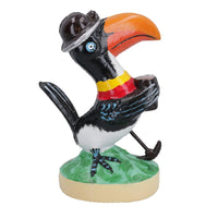 Toucan Miner Exotic Bird Cast Iron Statue Figure Trophy Ornament Sculpture