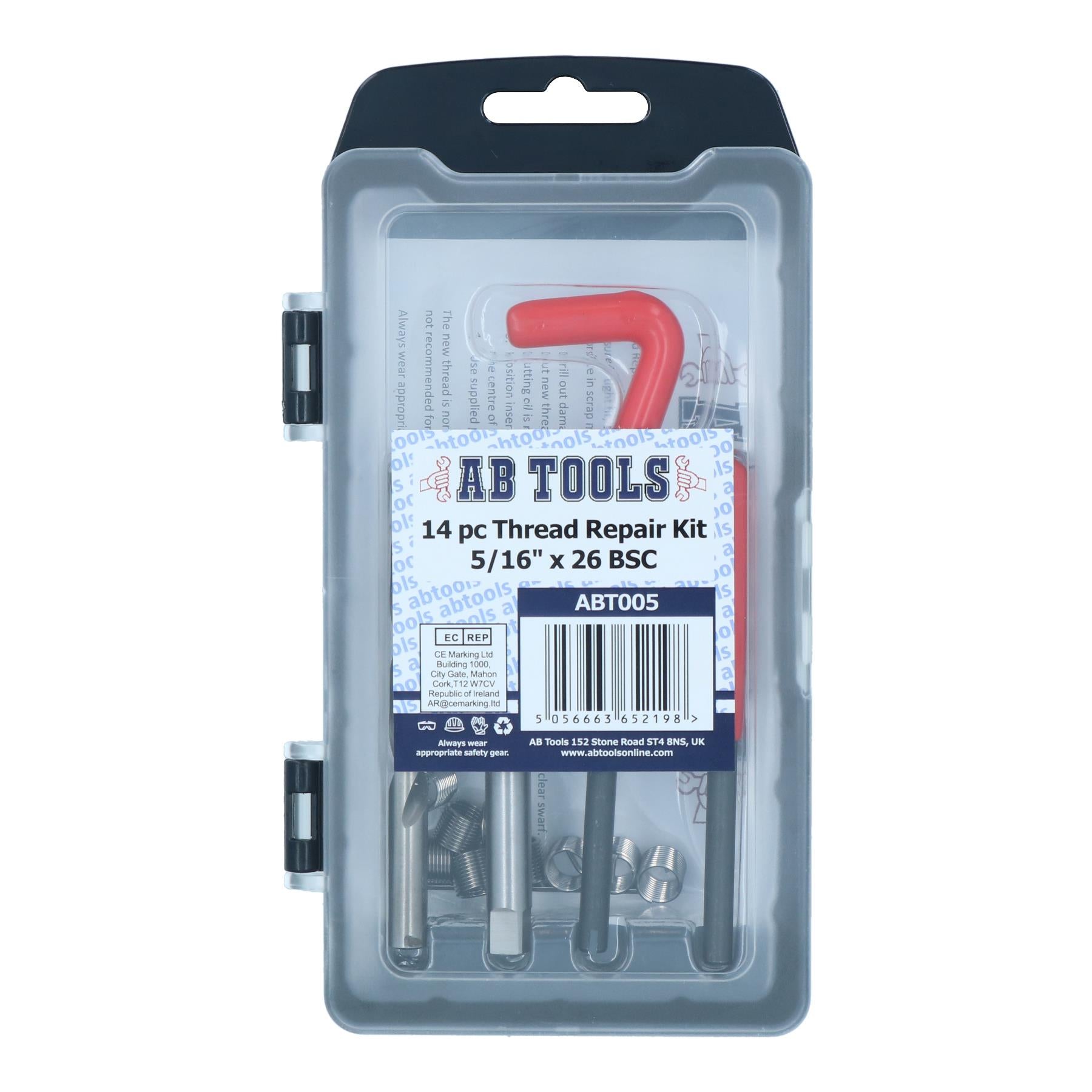 5/16” x 26 BSC Thread Repair Cutter Kit Helicoil Set for Damaged Threads 14pc