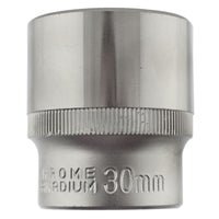 30mm 1/2" Dr Socket Super Lock Metric Shallow CRV Knurl Grip 6 Point TE785