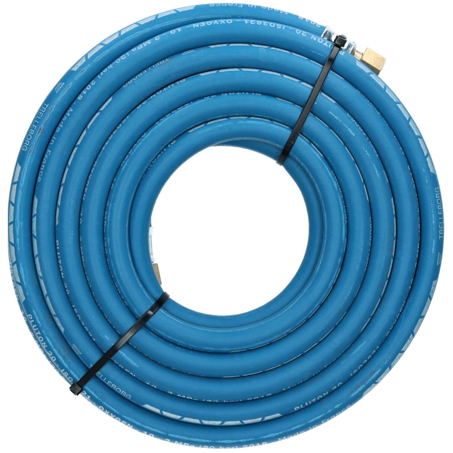 Single Oxygen Fitted Rubber Hose Pipe Cutting & Welding 10M 3/8" BSP Gas Blue